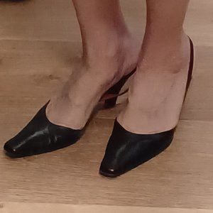 Pino Carina black slingbacks all leather Italian